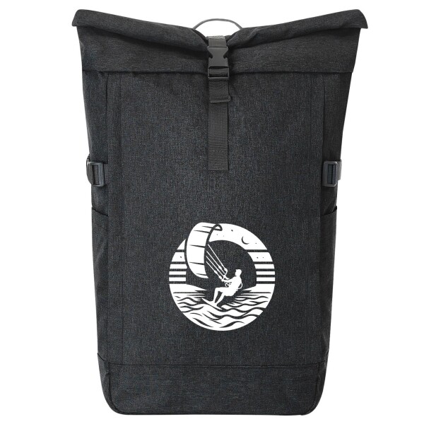 Kurierrucksack Kite Board Kitesurfing 30-44 Liter Black Melange
