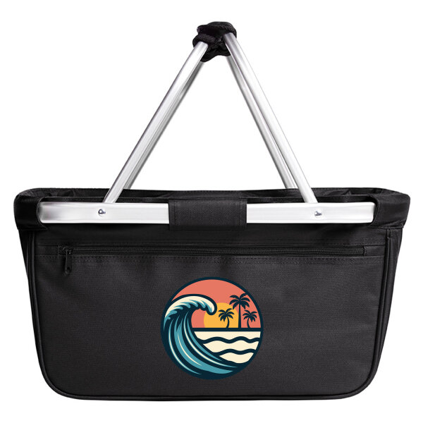 Einkaufskorb faltbar Beach Strand Welle 20 Liter Black