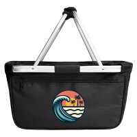 Einkaufskorb faltbar Beach Strand Welle 20 Liter Black