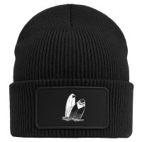 Beanie mit Patch Surfboard Board Black