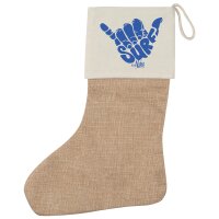 Weihnachtsstrumpf Hang Loose Surf Aloha Beige Jute