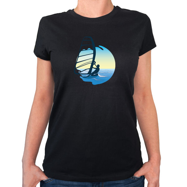 Damen T-Shirt Windsurfer Surfen