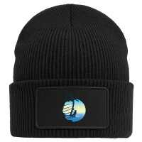 Beanie mit Patch Windsurfer Surfen Black