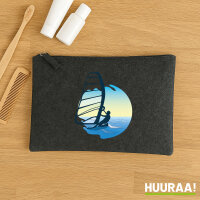 Kulturbeutel Windsurfer Surfen 1 Liter Charcoal