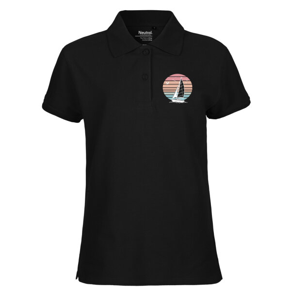 Damen Polo Shirt Segelboot segeln