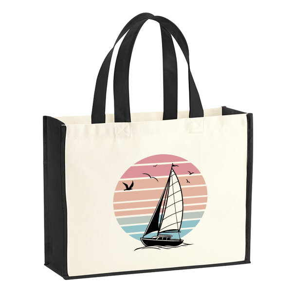 Jutetasche Segelboot segeln 21 Liter Black