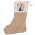 Weihnachtsstrumpf Segelboot segeln Beige Jute