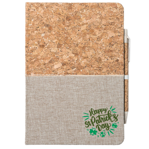 Notizbuch A5 St. Patrick’s Day Kleeblatt 80 Blatt inkl. Kugelschreiber