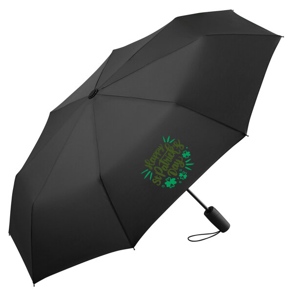 Regenschirm St. Patrick’s Day Kleeblatt 98cm Schwarz