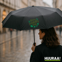 Regenschirm St. Patrick’s Day Kleeblatt 98cm Schwarz