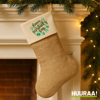 Weihnachtsstrumpf St. Patrick’s Day Kleeblatt Beige...