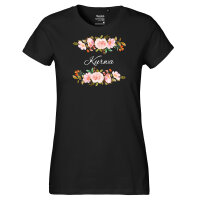 Damen T-Shirt Kurwa polnisch Blumen