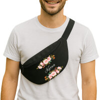 Bauchtasche Kurwa polnisch Blumen 2,5 Liter Black