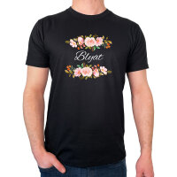 Herren T-Shirt Blyat russisch Blumen