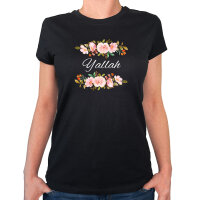 Damen T-Shirt Yallah arabisch Blumen
