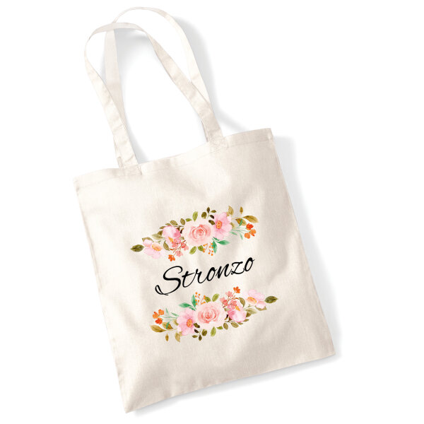 Jutebeutel Stronzo italienisch Blumen 10 Liter