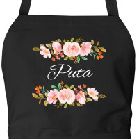 Schürze Puta spanisch Blumen mit Taschen