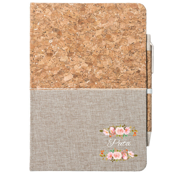 Notizbuch A5 Puta spanisch Blumen 80 Blatt inkl. Kugelschreiber