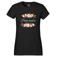 Damen T-Shirt Puta madre spanisch Blumen