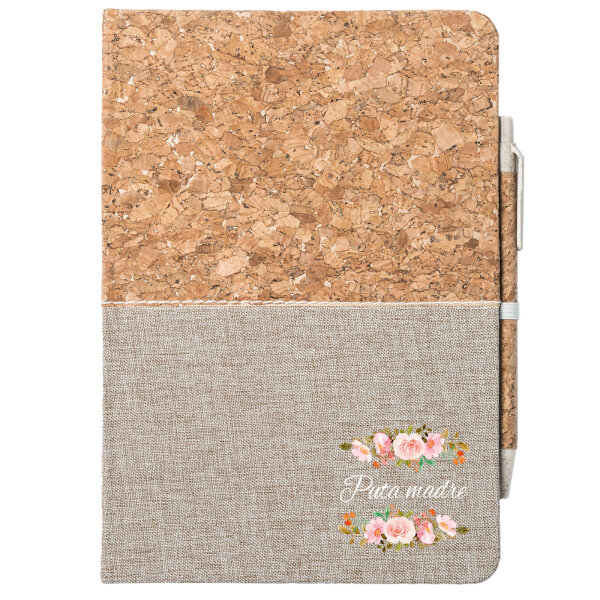 Notizbuch A5 Puta madre spanisch Blumen 80 Blatt inkl. Kugelschreiber