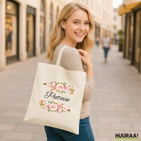 Jutebeutel Putain französisch Blumen 10 Liter