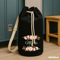 Seesack Merde französisch Blumen 20 Liter Black
