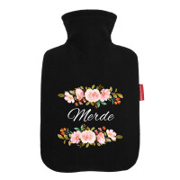 Wärmflasche Merde französisch Blumen