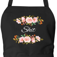 Schürze Shit englisch Blumen mit Taschen