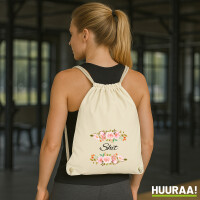 Turnbeutel Shit englisch Blumen 12 Liter