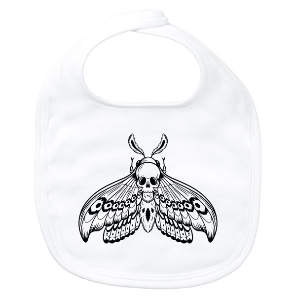 Baby Lätzchen Totenkopfschwärmer Motte Klettverschluss