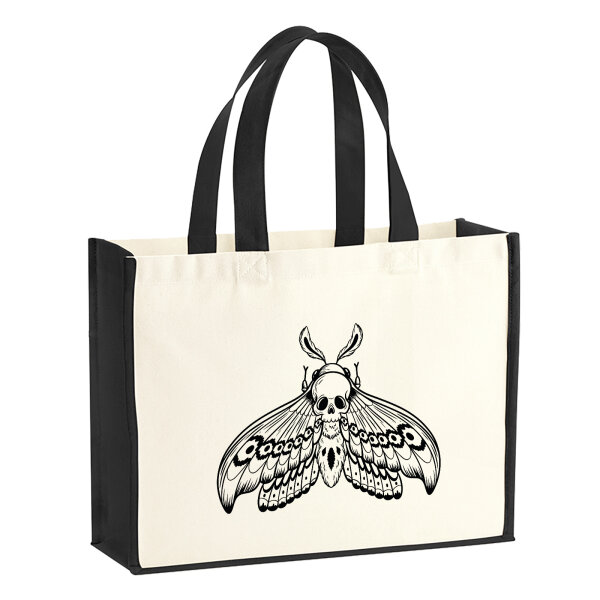 Jutetasche Totenkopfschwärmer Motte 21 Liter Black