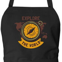 Schürze Explore the world Kompass mit Taschen