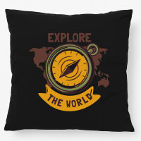 Kissen Explore the world Kompass 40x40cm