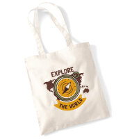 Jutebeutel Explore the world Kompass 10 Liter