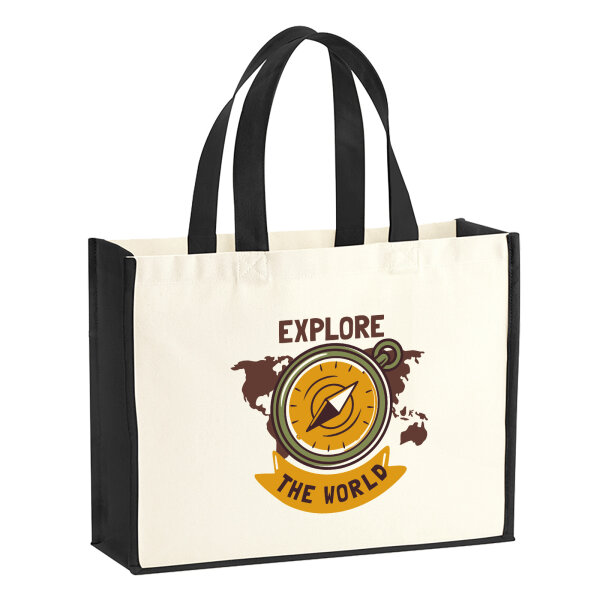 Jutetasche Explore the world Kompass 21 Liter Black