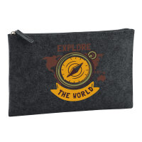 Kulturbeutel Explore the world Kompass 1 Liter Charcoal