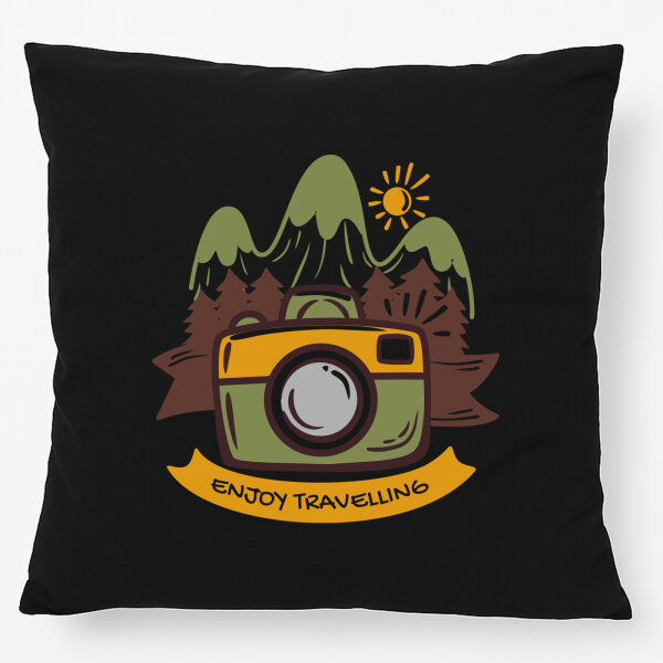 Kissen Enjoy travelling Kamera 40x40cm