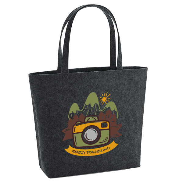 Filz Shopper Enjoy travelling Kamera 22 Liter