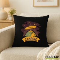 Kissen let&acute;s go camping Zelt 40x40cm