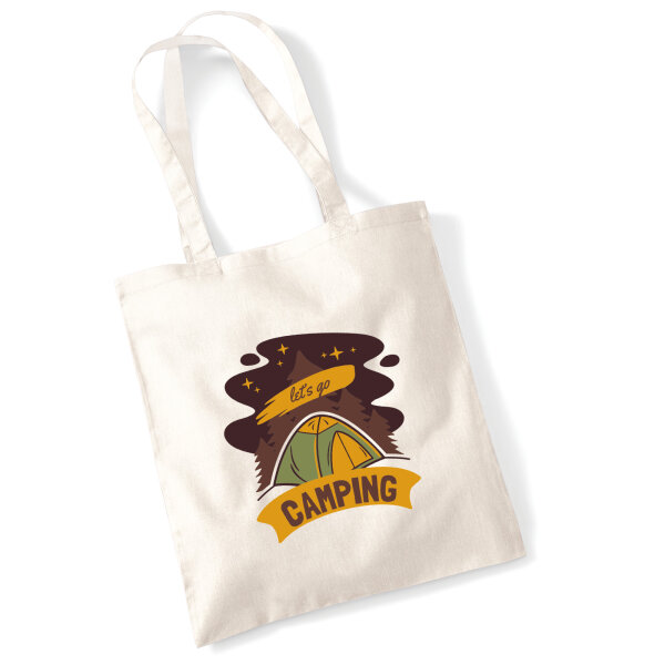 Jutebeutel let´s go camping Zelt 10 Liter