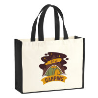 Jutetasche let´s go camping Zelt 21 Liter Black