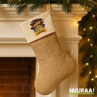 Weihnachtsstrumpf let´s go camping Zelt Beige Jute