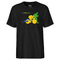 Herren T-Shirt Triathlon Schwimmen, Radfahren und Laufen