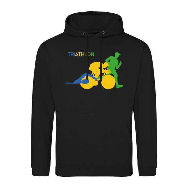 Unisex Hoodie Triathlon Schwimmen, Radfahren und Laufen
