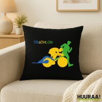 Kissen Triathlon Schwimmen, Radfahren und Laufen 40x40cm