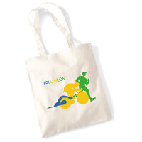 Jutebeutel Triathlon Schwimmen, Radfahren und Laufen 10 Liter