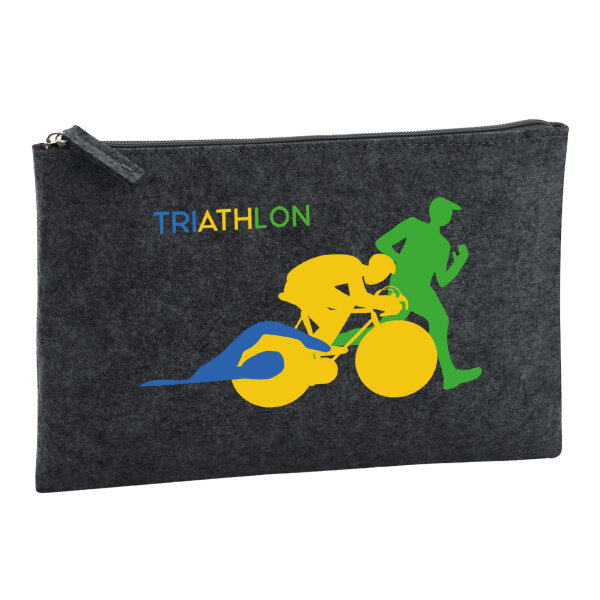 Kulturbeutel Triathlon Schwimmen, Radfahren und Laufen 1 Liter Charcoal