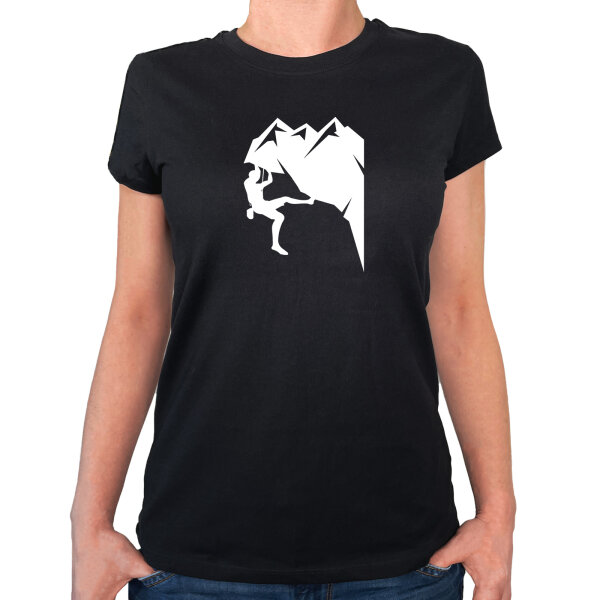 Damen T-Shirt Klettern Silhouette