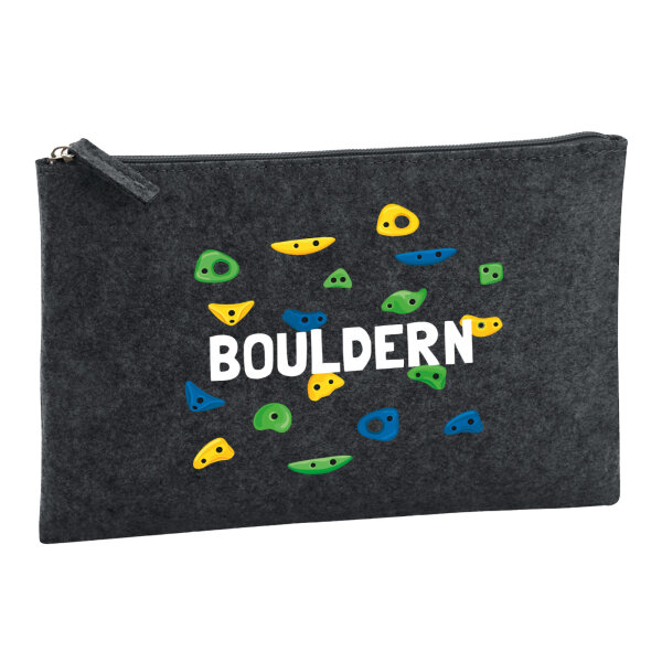 Kulturbeutel Bouldern Kletterwand 1 Liter Charcoal
