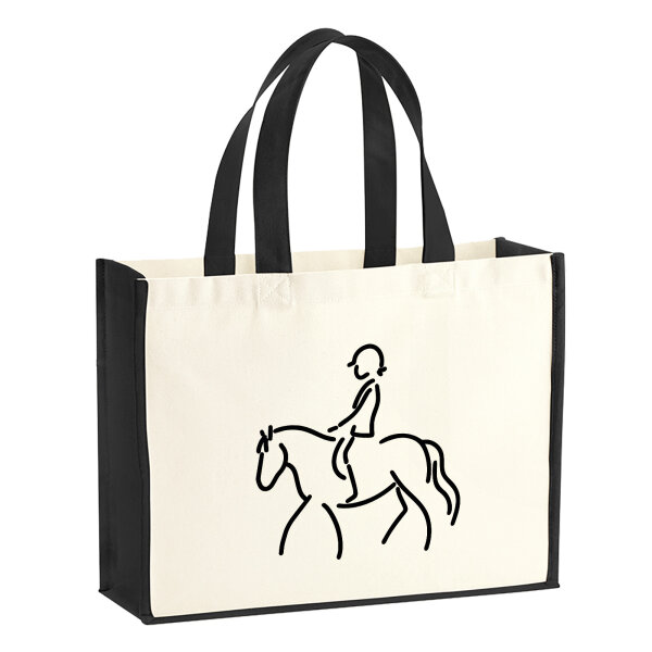 Jutetasche Reiten Pferd 21 Liter Black